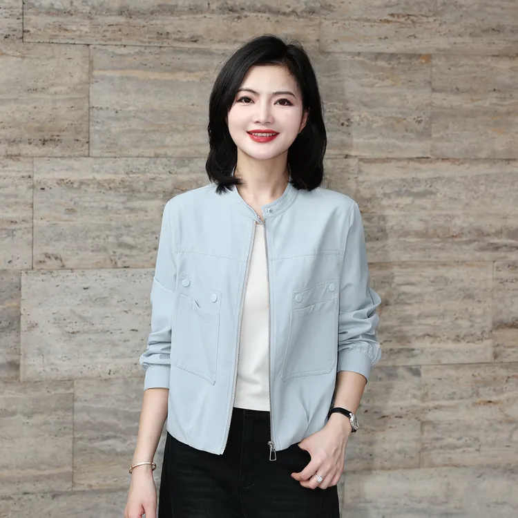 枫竺阿楠anan休闲工装风口袋立领外套女款爆款2025新款显瘦夹克