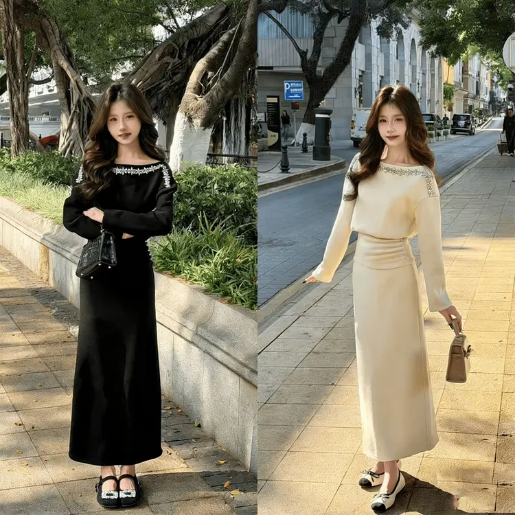 MARIE.COCO【星芒羽衣】小个子秋冬套装裙小众设计感亮片收腰两件套