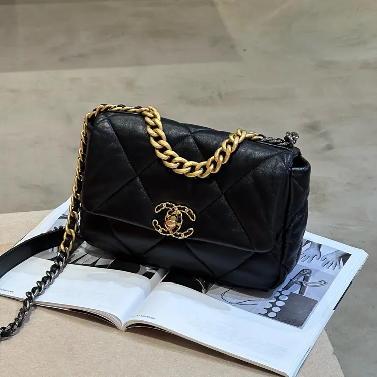 99新 Chanel/香奈儿 23年芯片款  19bag 黑金小号