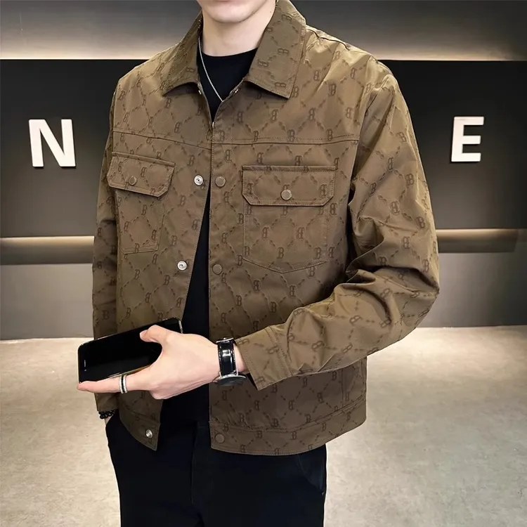 轻奢夹克男潮牌春秋季2025新款修身工装褂子休闲短款上衣痞帅外套