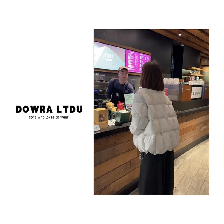 朵拉【小方糖】2025年冬季新款立领纯色长袖百搭羽绒服女 302-2101