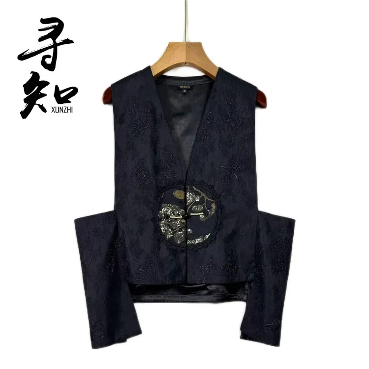 寻知·朱总原创设计XZM230Y华纺绣羽马夹