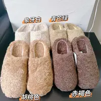 秋冬季居家羊羔毛包头棉拖鞋（PX090704）