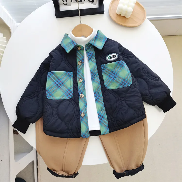 2025秋冬男童棉服保暖内胆夹棉外套衬衫夹克冬季儿童宝宝派克风