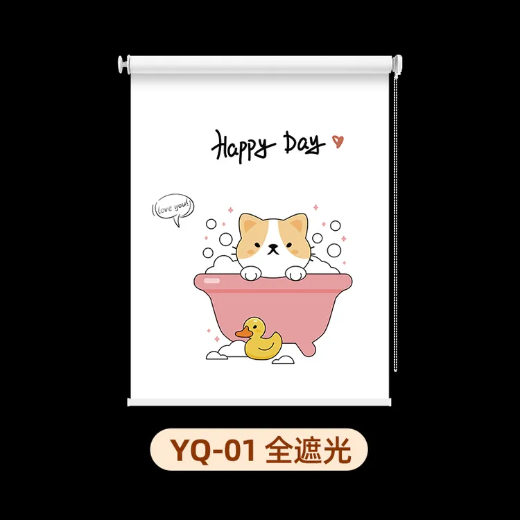2025新款卫生间厨房免打孔防水遮光卷拉式遮阳窗帘卷帘