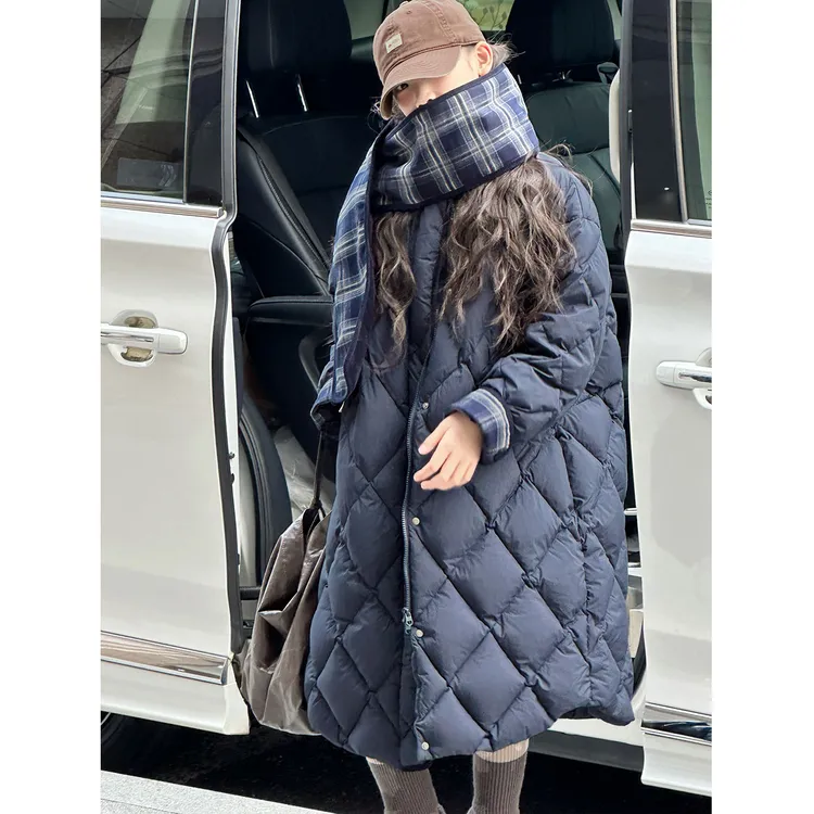 K30207孙小美高端90白鸭绒女童长款羽绒服冬装儿童过膝保暖外套