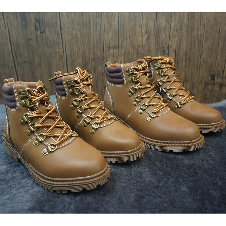 冬季新款牛皮羊毛马丁靴保暖靴  情侣款系带羊毛靴子1-22/1-23