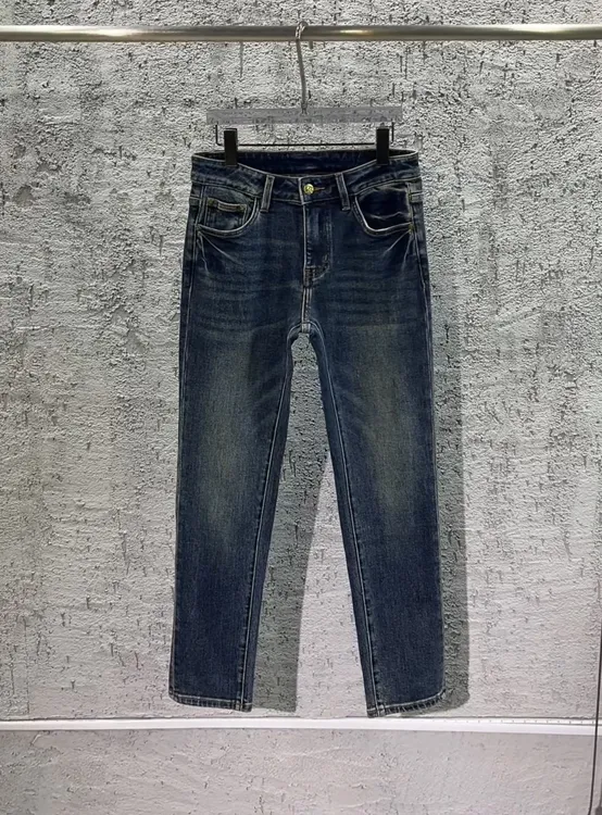 美式复古怀旧四季新款牛仔裤男式修身韩版小脚弹力潮流长裤男裤