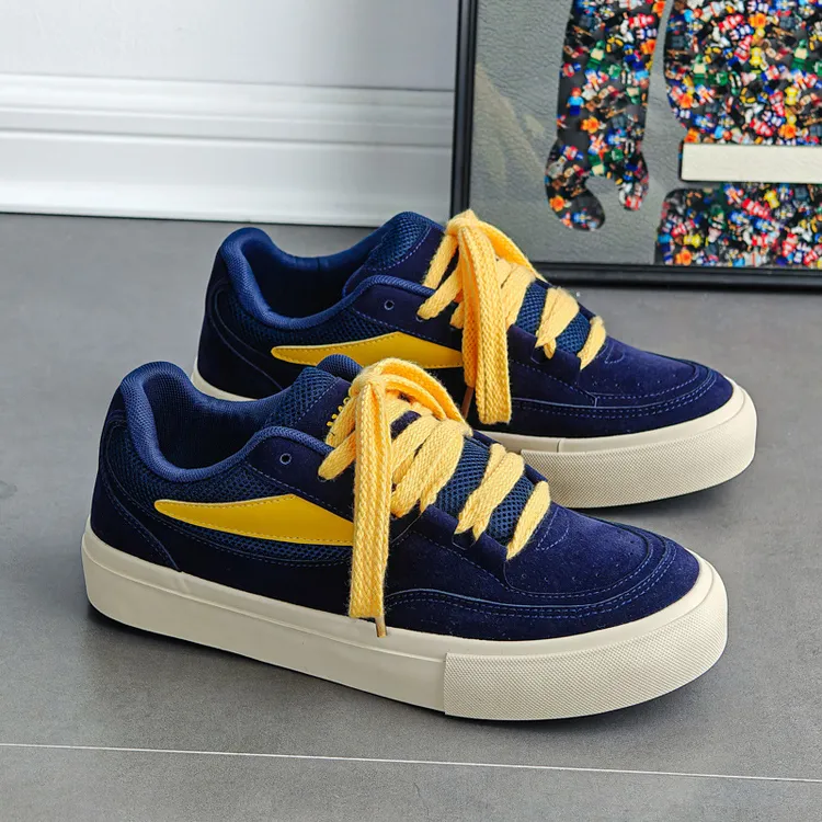 高街秋冬学院风休闲情侣板鞋鞋子男士厚底运动开车鞋潮流设计男鞋