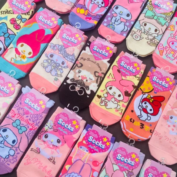 日单美乐蒂短袜卡通可爱三丽鸥女袜大童袜新款