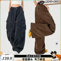 【琦儿专属】牛仔裤中腰秋季工装裤美式休闲裤1000