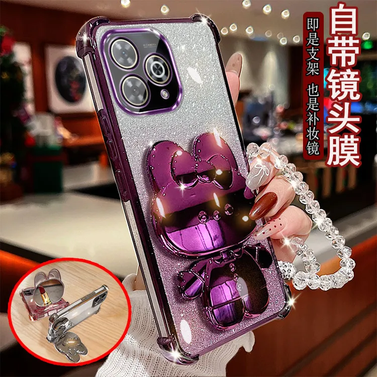 适用WIKO Hi畅享80pro手机壳SHR-ANOO兔子镜子四角气囊防摔套全包