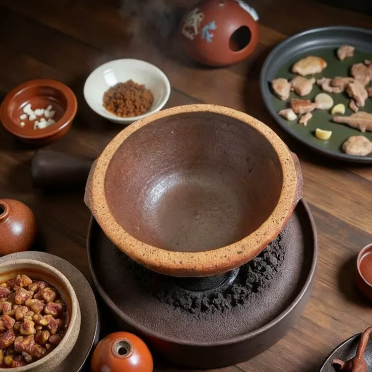 传统老式纯手工1L砂锅土砂螺蛳粉土豆粉麻辣烫米线专用锅家用家用