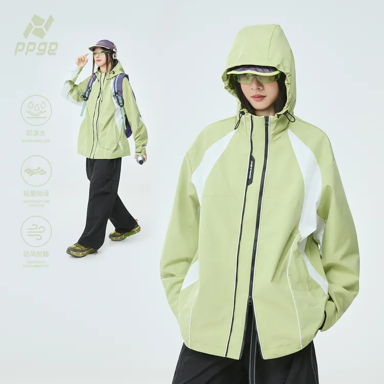 【重工解构+撞色拼接+防风防水】ppge户外保暖多拉链冲锋衣夹克外套