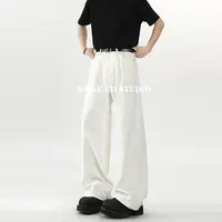 Cleanfit秋冬美式复古美拉德牛仔裤男女纯色直筒宽松长裤子男生潮