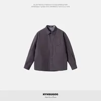 NYHSUGOO/南乙秋冬40支100%棉两面穿加厚长袖衬衫53996男士外套
