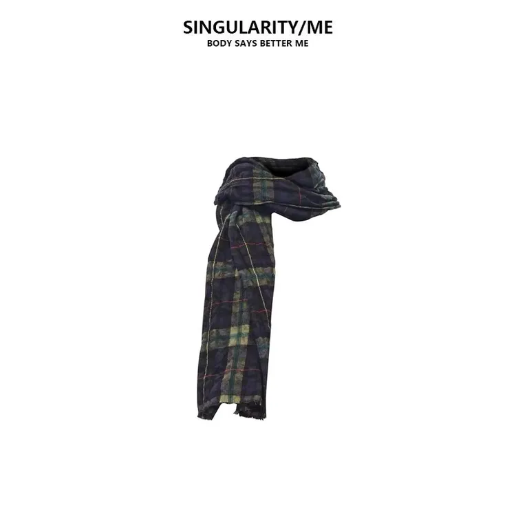Singularity Me9A 8310 复古秋冬氛围感百搭单品格子撞色格纹围巾