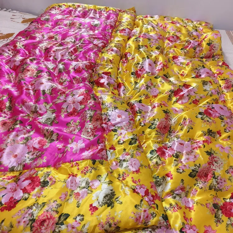 仿真丝光滑布料棉花被子加厚超厚冬季夏凉被春秋四季双面