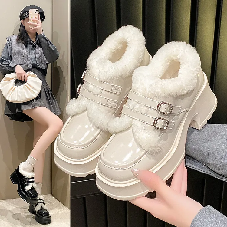 黑色jk小皮鞋女2025春秋新款法式高跟乐福鞋子粗跟厚底玛丽珍女鞋