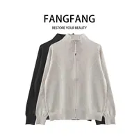F.F长袖不褪色薄款立领针织毛针织衫毛衣纯色女款99920