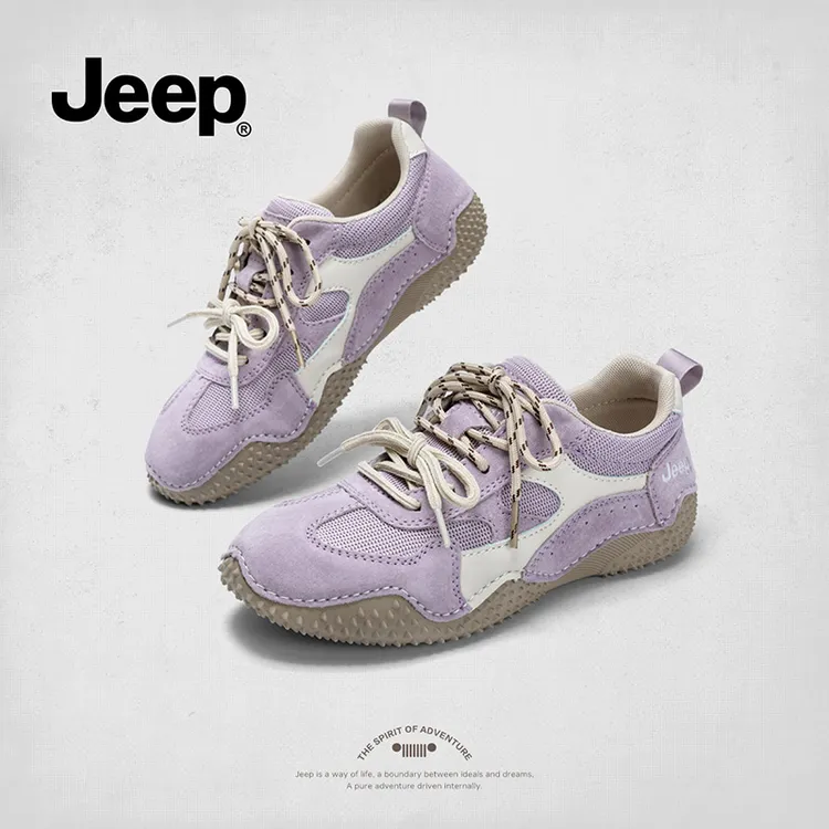 jeep复古德训鞋女款2025新款秋季本命年安可拉红色轻便舒适休闲鞋