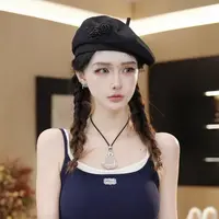 FANRUI/泛芮「玫瑰恋」玫瑰绣花小众百搭设计感时髦帽子B18407