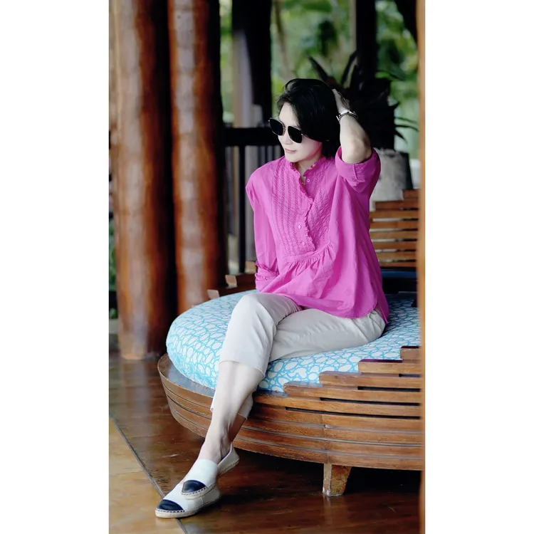 我是摩羯 桃之夭夭 60支100精梳棉镂空花边织带木耳边夏衬衫