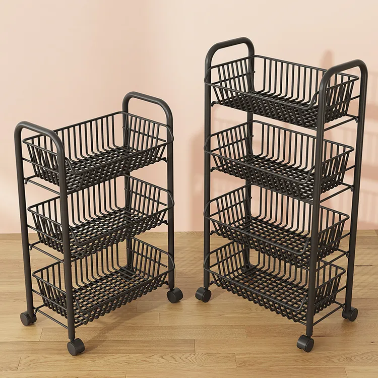 小推车置物架落地多层厨房移动收纳架零食架家用婴儿用品储物架子