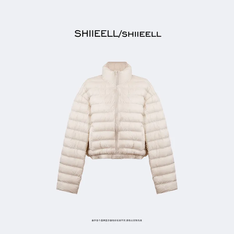 SHIIEELL【双面派羽绒】90鸭绒立领极简显瘦保暖落肩袖羽绒服Z2189