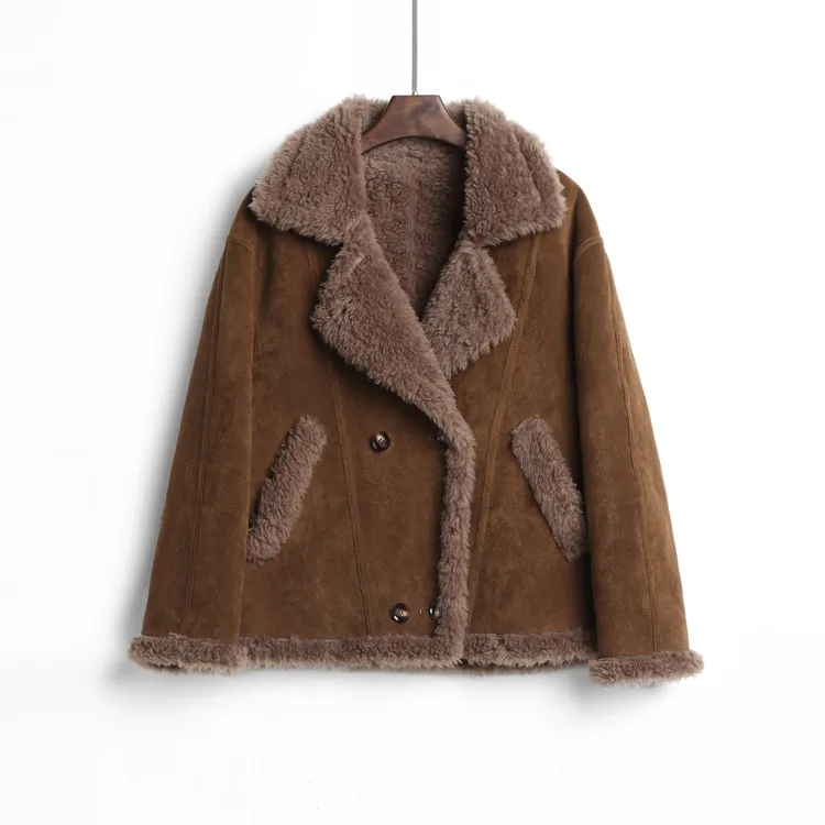 【洋】羊毛颗粒羊羔毛外套冬季防风宽松厚款气质休闲85050