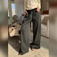 十三粥 冬日常客 慵懒休闲条纹长裤女冬宽松遮肉加厚保暖经典百搭