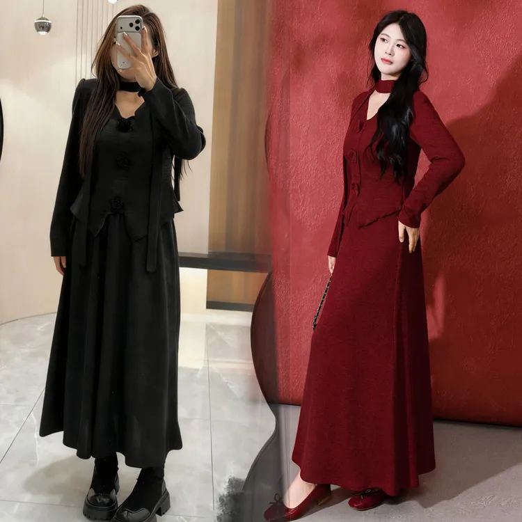 立体花朵v领飘带长袖针织衫高腰大码外套秋冬款女胖mm洋气遮肉