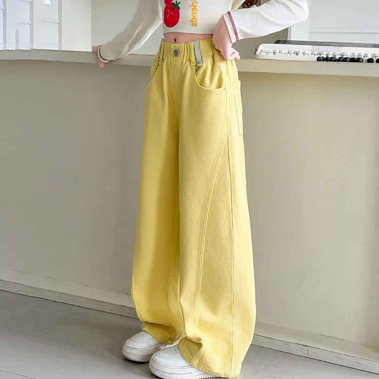 女童直筒牛仔裤秋款2025新款儿童中大童洋气时髦阔腿裤春秋潮酷