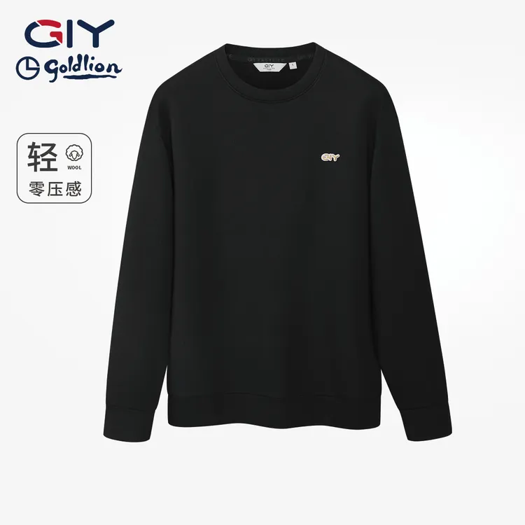 【轻暖空气层羊毛】金利来GY秋冬潮流新款刺绣中性款长袖卫衣