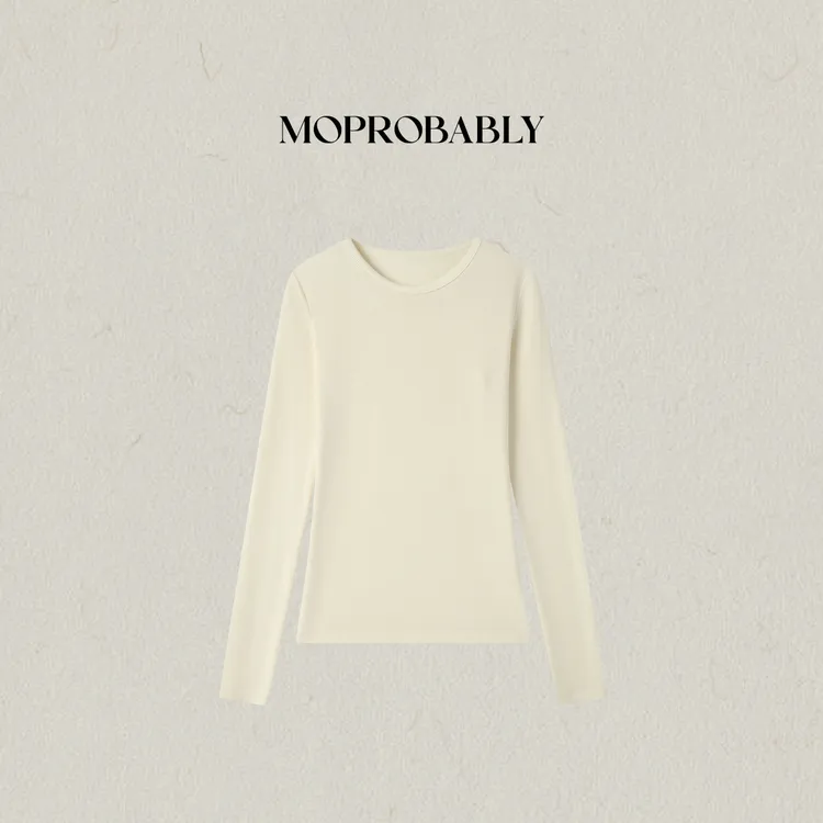 Moprobably李予诺「尊享羊绒T」极简圆领百搭套头针织衫L5447034