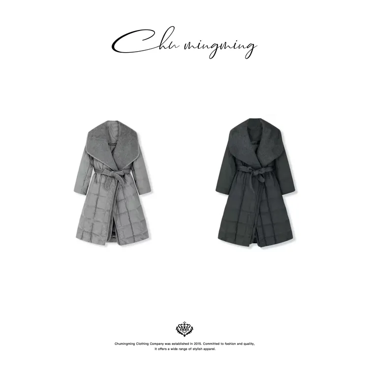 【CHUMINGMING】【束菱】大翻领拼接羽绒服AAMU25E262