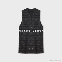 溶溶【银河千影】RONGRONG 羊毛混纺撞色几何纹轻奢风连衣裙25C8650
