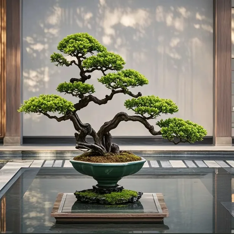 迎客松盆景花卉室内外种植四季常青耐寒松树盆栽植物罗汉松盆景