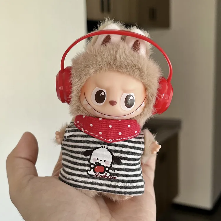 （不含娃）Labubu4.0适用可爱围兜背心卡通娃衣mini版心底密码