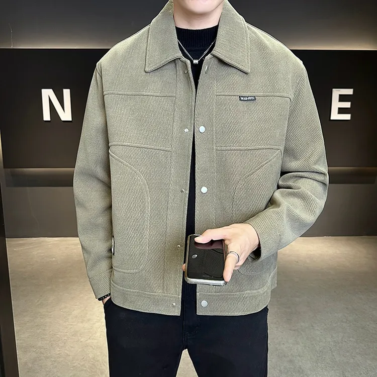 YL不起球不变形秋季新品高品质男士翻领夹克外套简约帅气时尚百搭