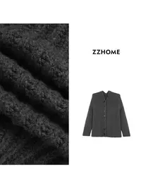  ZOZO HOME ｜松弛时髦反对称粗棒手针重磅开衫q171733p