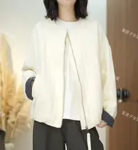 秋冬拼接短款格子圆领衣长袖夹棉棉服女装