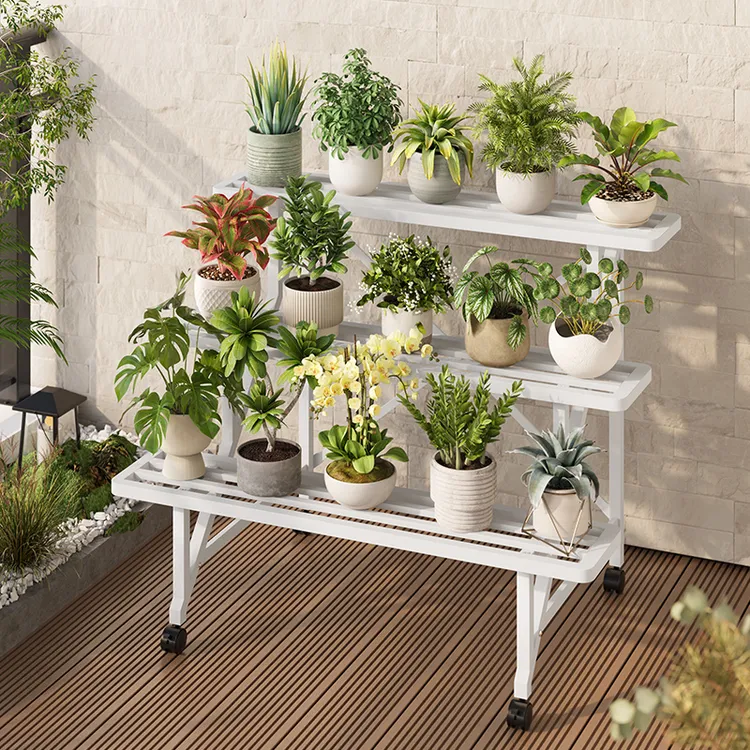 阶梯花架置物架阳台移动花架子客厅落地式铁艺多层绿萝多肉花盆架