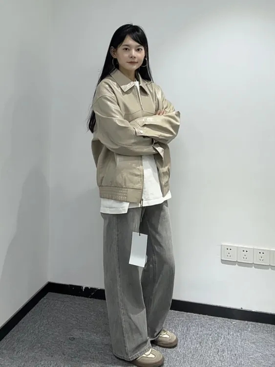 时尚百搭皮衣外套男机车风美式复古休闲潮流夹克帅气显瘦日常通勤