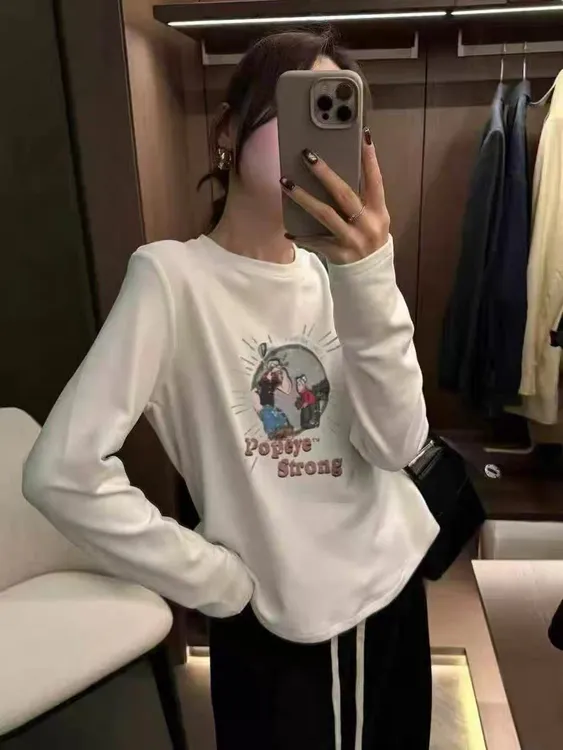 打底衫女款爆款2025新款精致洋气高贵上衣女内搭可外穿上衣印花t