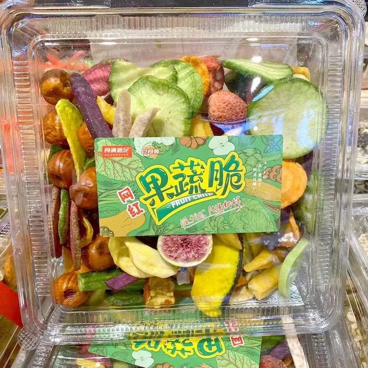 食满意足网红综合果蔬脆混合水果蔬菜干办公室零食小吃320克盒装
