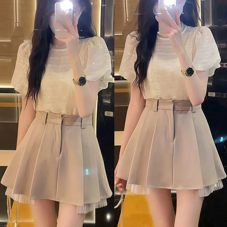 减龄时尚洋气两件套2025夏季新款温柔别致慵懒感休闲潮流韩系套装