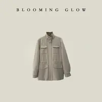 BLOOMING GLOW 双面派克服 紫毛 外套 两穿