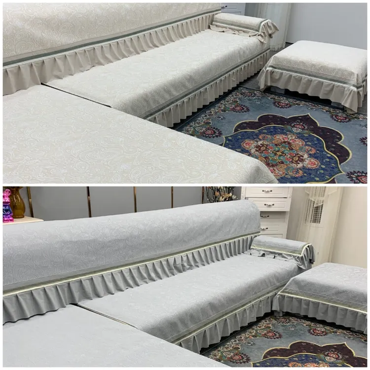 芊诗结简约凤尾防滑沙发垫沙发套两颜色全套多连接可选