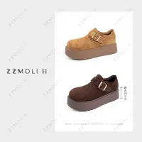 ZZMOLI焦糖拿铁 增高5cm复古高智感磨砂百搭厚底勃肯鞋子ZBX25207